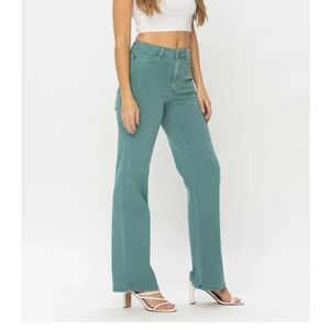 Judy Blue garment dyed sea green jung women's denim jeans size 15/32